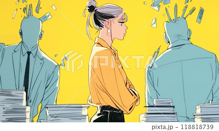 仕事で対立しているビジネスパーソン