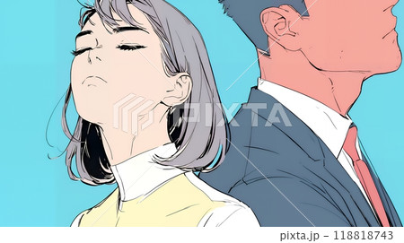 仕事で対立しているビジネスパーソン