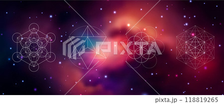 Mystical sacred geometry vector symbol. Spirituality, harmony Mystical sacred geometry vector symbol. Spirituality, harmony 118819265