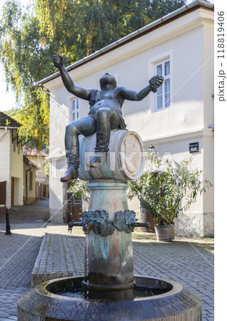 Central square in Tokaj town, Tokaj region, UNESCO site, Great Plain, North Hungary 118819406