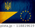 Flag of Invincible Ukraine. Free country of the world. 118819619