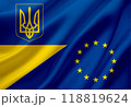Flag of Invincible Ukraine. Free country of the world. 118819624