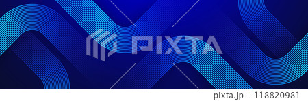 Blue abstract background. Geometric lines pattern. Modern shiny blue gradient lines. Futuristic technology graphic design. Suit for business, cover, header, wallpaper, corporate, website, flyer 118820981