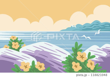 Beautiful summer landscape with the sea 118821048