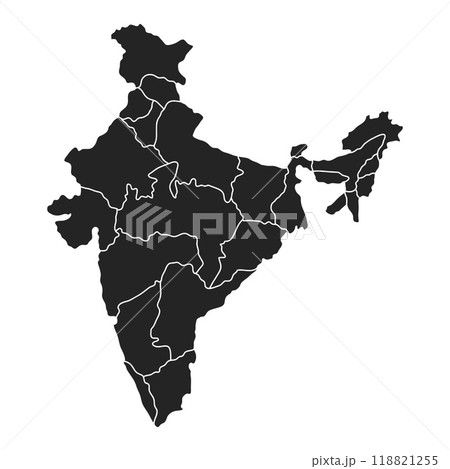 Glyph map of India.Map of india regional division.Vector 118821255