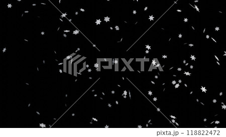 Falling snowflakes on black background. Snowfall on black background. 118822472