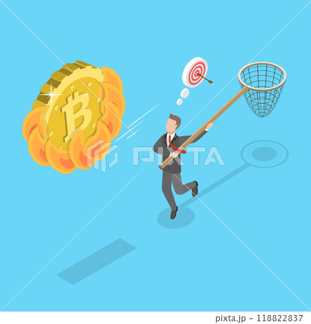 3D Isometric Flat Vector Illustration of Greedy Investors Chasing High-Performance Bitcoin In Bull Market, A Speculative Pursuit 3D Isometric Flat Vector Illustration of Greedy Investors Chasing High-Performance Bitcoin In Bull Market, A Speculative Pursuit 118822837