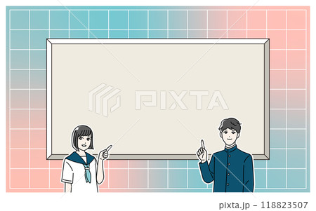 案内をする学生のイラスト バナー 案内をする学生のイラスト バナー 118823507