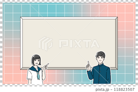 案内をする学生のイラスト バナー 案内をする学生のイラスト バナー 118823507