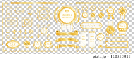 最高級のラグジュアリー デザイン ベクター 素材 セット 白 金 最高級のラグジュアリー デザイン ベクター 素材 セット 白 金 118823915