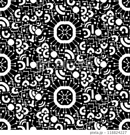 Vector black white abstract seamless pattern. Line illustration on black background Vector black white abstract seamless pattern. Line illustration on black background 118824227