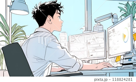 マーケティングデータなどの計量分析を行っているビジネスパーソン