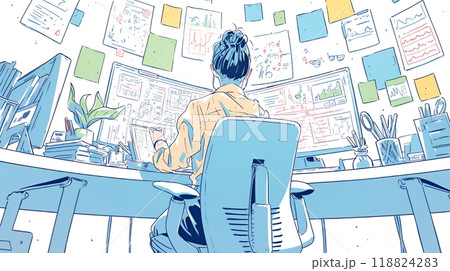 マーケティングデータなどの計量分析を行っているビジネスパーソン