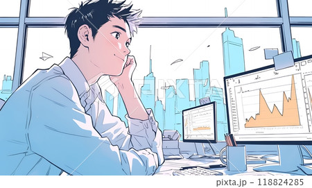 マーケティングデータなどの計量分析を行っているビジネスパーソン