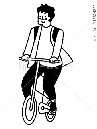 ジャケットを着て自転車に乗っている男性_2 118824290