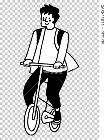 A man wearing a jacket and riding a bicycle_2 A man wearing a jacket and riding a bicycle_2 118824290