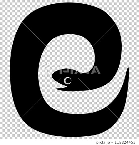 Vector illustration of a snake resembling the character for snake 118824453