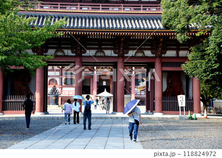 池上本門寺仁王門をとおる参拝者 118824972
