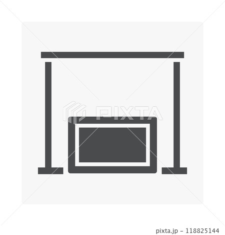 Air duct hanger vector icon, black silhouette. 118825144