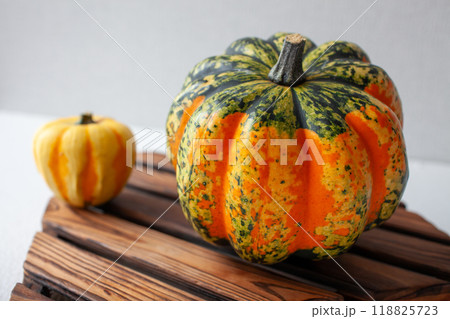秋の色が鮮やかなカボチャ 118825723