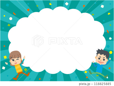 集中線のカラフルで賑やかな背景イメージ 118825885