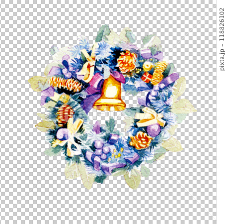 Christmas wreath with bells 118826102