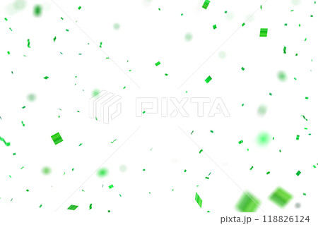 緑色の紙吹雪素材 緑色の紙吹雪素材 118826124