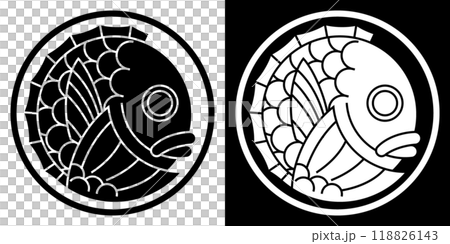 閉嘴海鯛家族徽章風格的向量插圖。 閉嘴海鯛家族徽章風格的向量插圖。 118826143