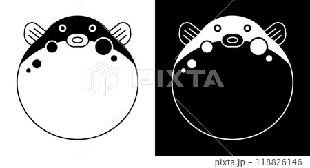 フグの家紋風のベクターイラスト。 118826146