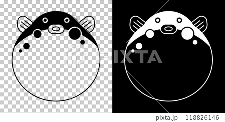 フグの家紋風のベクターイラスト。 118826146
