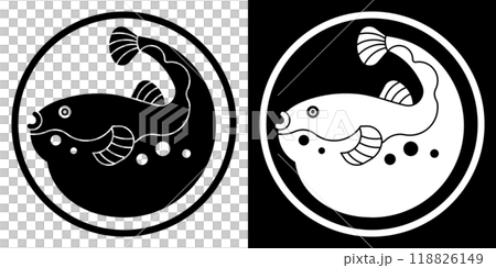 Vector illustration of a puffer fish crest. 118826149