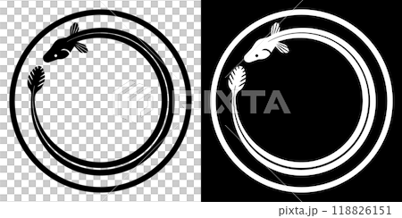 鰻魚家族徽章風格的向量插圖。 鰻魚家族徽章風格的向量插圖。 118826151