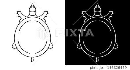 すっぽんのシンプルな線画イラスト。 すっぽんのシンプルな線画イラスト。 118826159