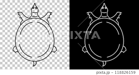 すっぽんのシンプルな線画イラスト。 すっぽんのシンプルな線画イラスト。 118826159