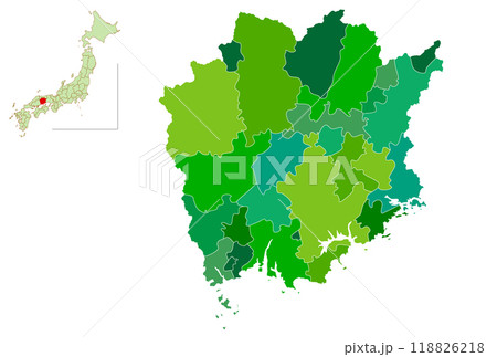 岡山 日本 地図 緑 アイコン 岡山 日本 地図 緑 アイコン 118826218