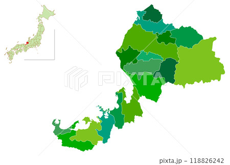 福井 日本 地図 緑 アイコン 福井 日本 地図 緑 アイコン 118826242