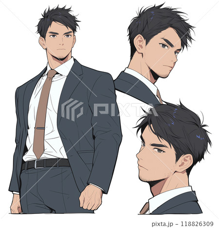 スーツを着こなす日本人サラリーマンのイラスト 118826309