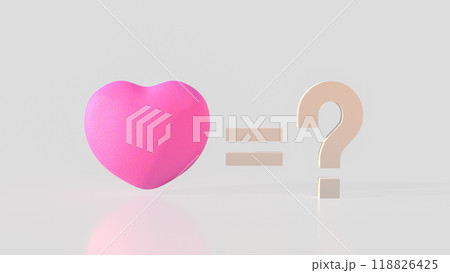 The pink Heart  and question mark for love concept 3d rendering. 118826425