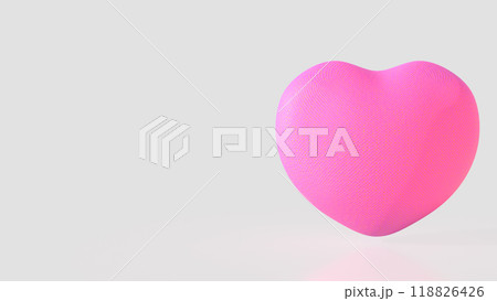 The pink Heart on white background  for love concept 3d rendering. 118826426