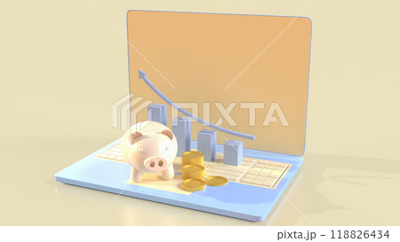 The piggy bank and notebook for Business concept 3d rendering. 118826434