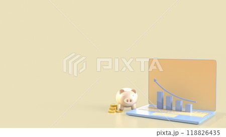 The piggy bank and notebook for Business concept 3d rendering. 118826435