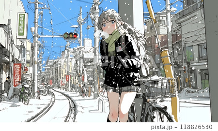 都市の雪景色