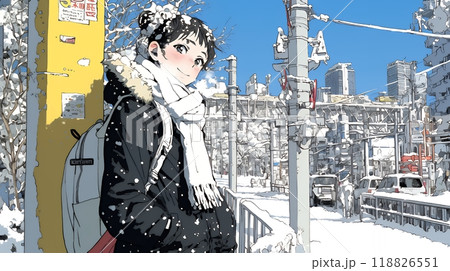 都市の雪景色
