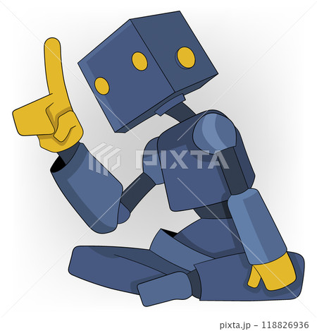 robot is showing pointing gesture giving a lesson to humanity 118826936
