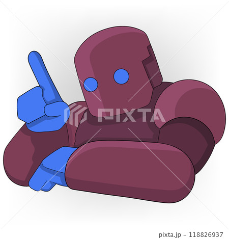 robot is showing pointing gesture giving a lesson to humanity 118826937
