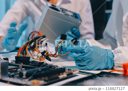 Electronics technician, electronic engineering electronic repair, electronics measuring and testing, repair and maintenance concepts. Electronics technician, electronic engineering electronic repair, electronics measuring and testing, repair and maintenance concepts. 118827127