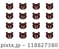 シンプルかわいいクマの顔セット 118827380