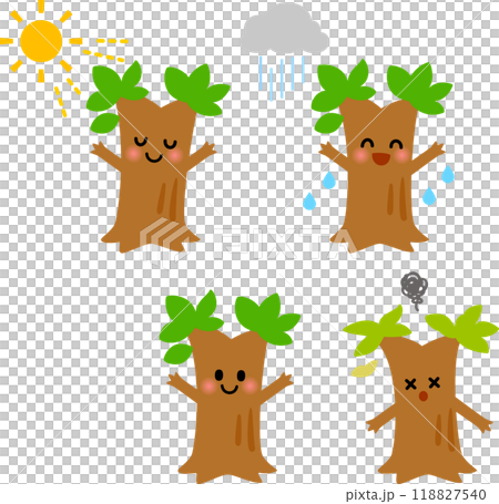 沐浴陽光與雨露的樹形人物 118827540