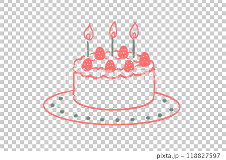 一個簡單可愛的慶祝蛋糕的插圖 118827597