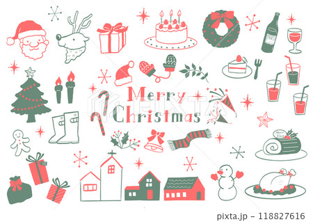 かわいいクリスマスのイラスト素材 118827616